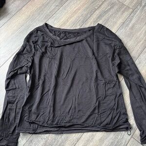 Lululemon Women's sheer Black Striped Top